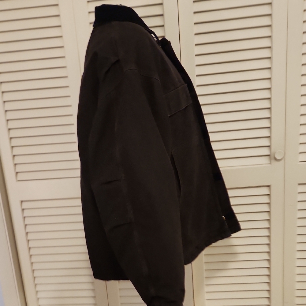 Carhartt Dark Brown Canvas Arctic Quilt Lined Mens Coat Jacket - Picture 9 of 14